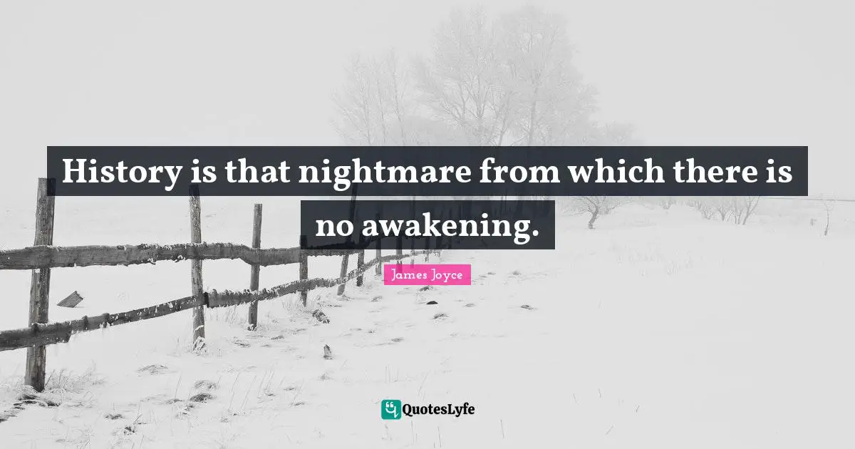 History is that nightmare from which there is no awakening.