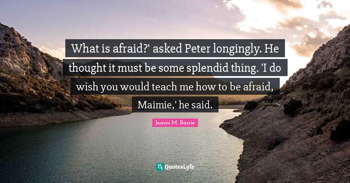 What is afraid?' asked Peter longingly. He thought it must be some splendid thing. 'I do wish you would teach me how to be afraid, Maimie,' he said.