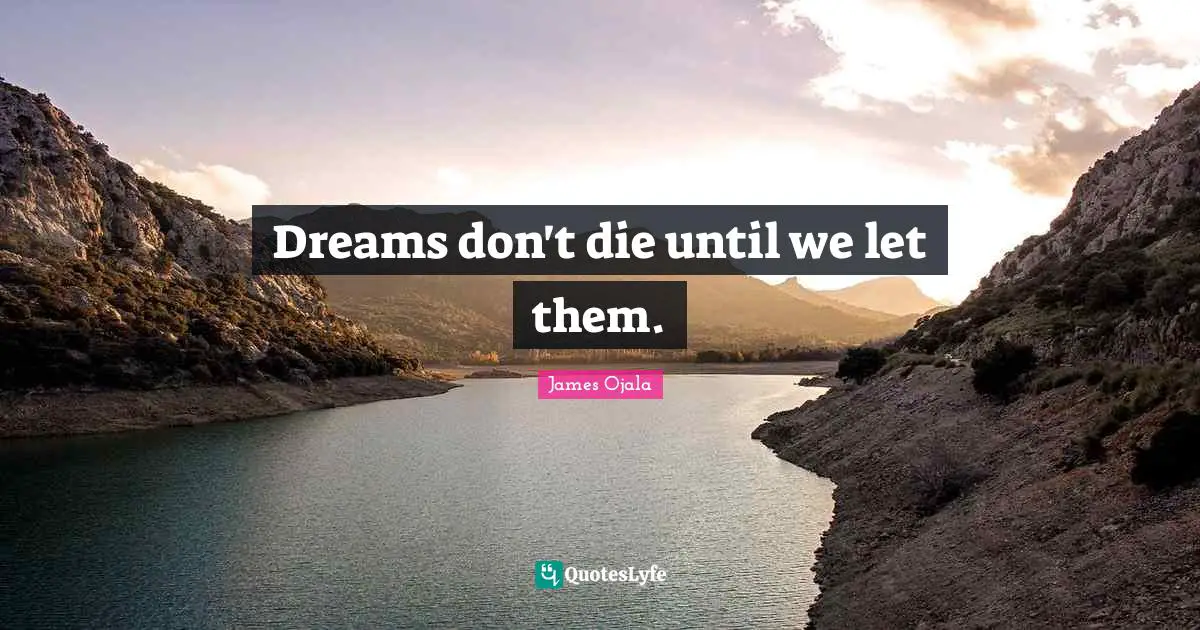 Dreams don't die until we let them.