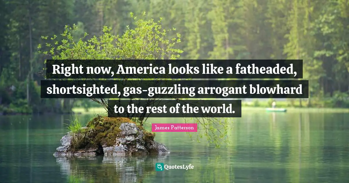 Right now, America looks like a fatheaded, shortsighted, gas-guzzling arrogant blowhard to the rest of the world.