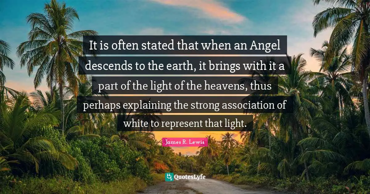 It is often stated that when an Angel descends to the earth, it brings with it a part of the light of the heavens, thus perhaps explaining the strong association of white to represent that light.