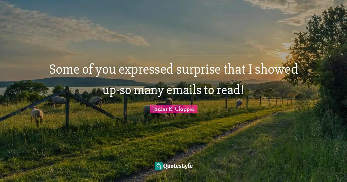 Nsa Quotes: "Some of you expressed surprise that I showed up-so many emails to read!"