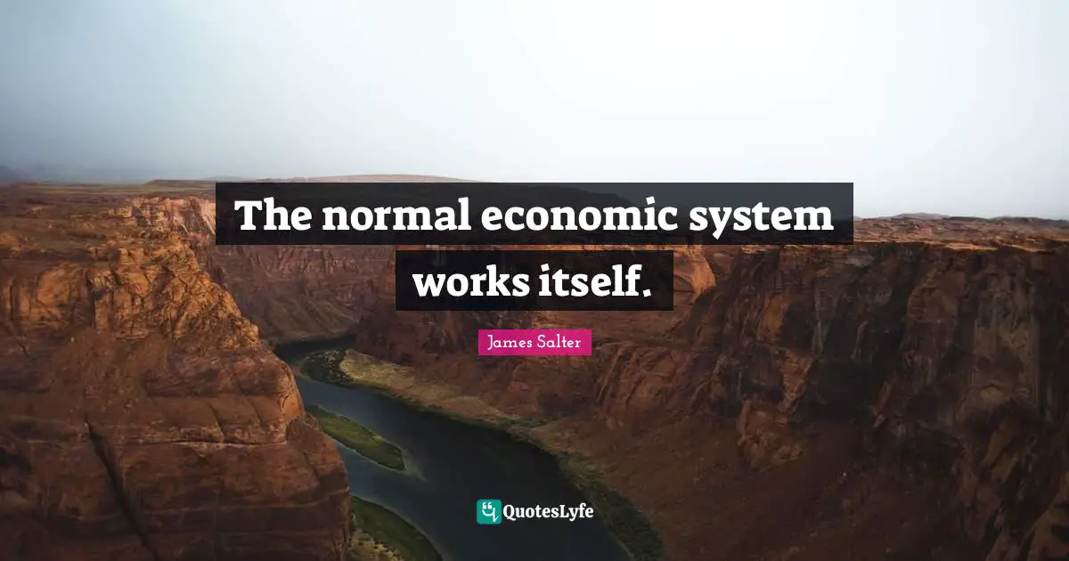 The normal economic system works itself.