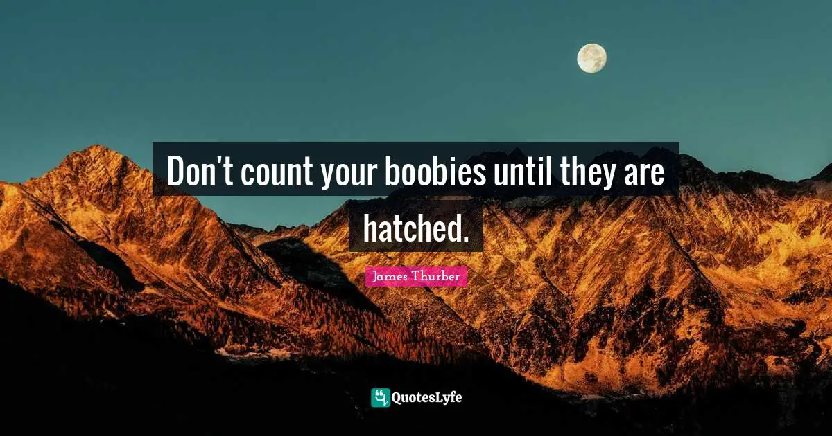 Don't count your boobies until they are hatched.