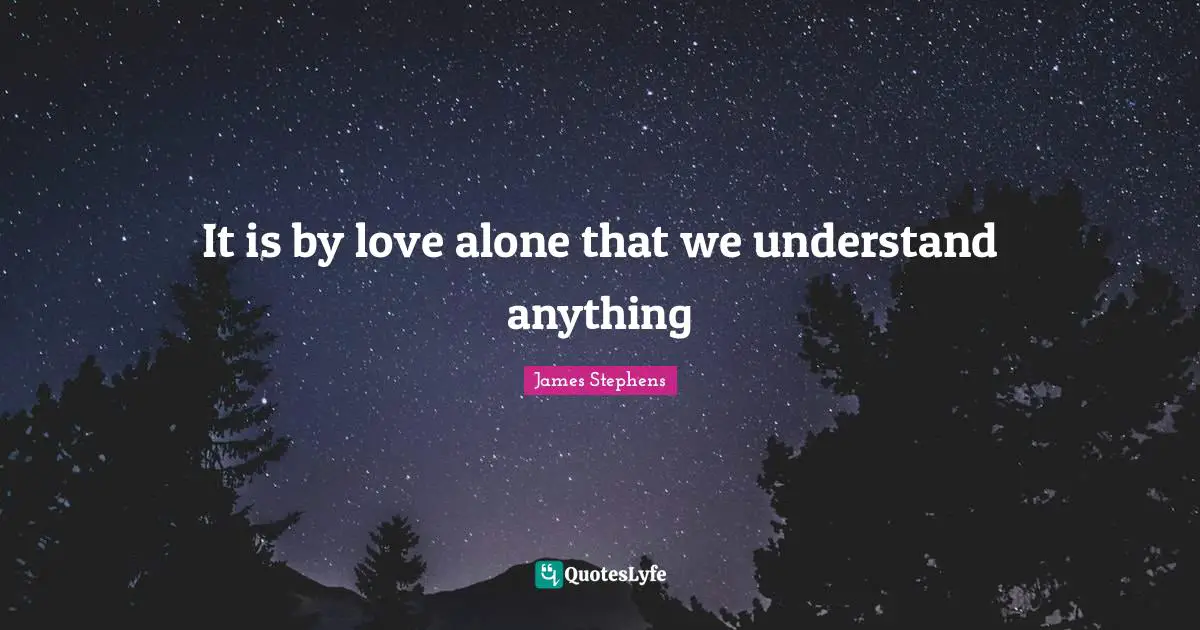 It is by love alone that we understand anything