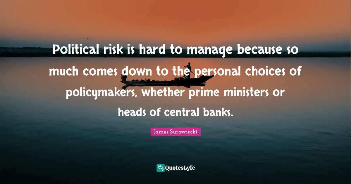 Political risk is hard to manage because so much comes down to the personal choices of policymakers, whether prime ministers or heads of central banks.