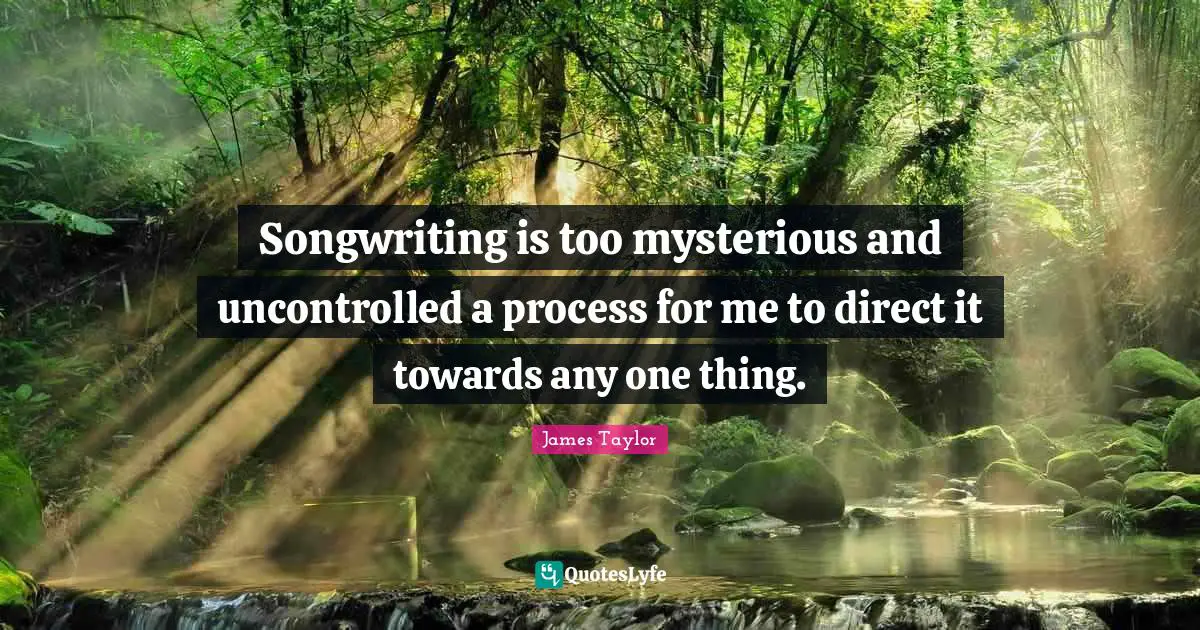 Songwriting is too mysterious and uncontrolled a process for me to direct it towards any one thing.