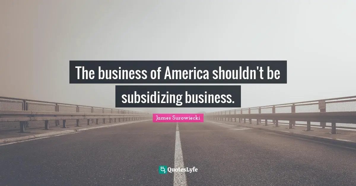 The business of America shouldn't be subsidizing business.