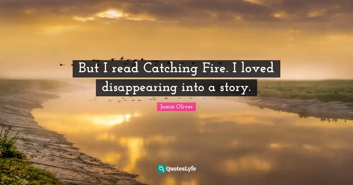 But I read Catching Fire. I loved disappearing into a story.