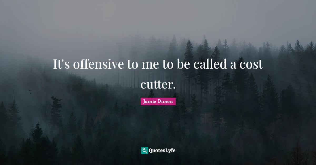 It's offensive to me to be called a cost cutter.