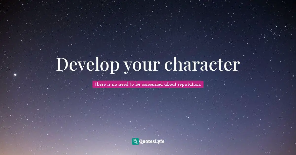 Develop your character