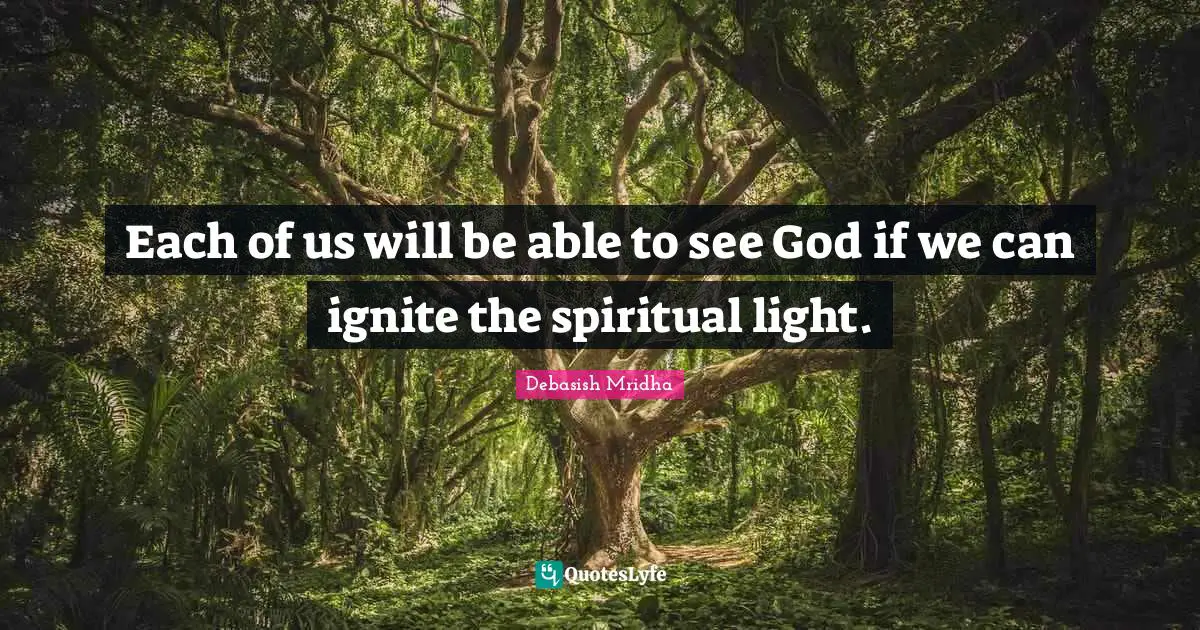 Each of us will be able to see God if we can ignite the spiritual light.