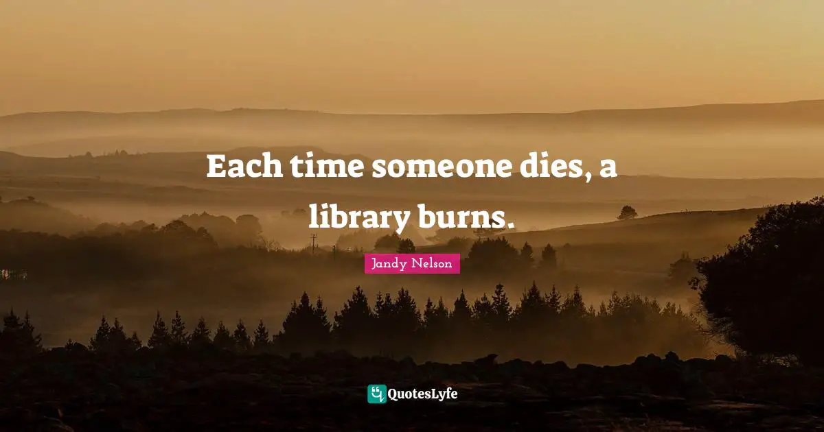 Each time someone dies, a library burns.
