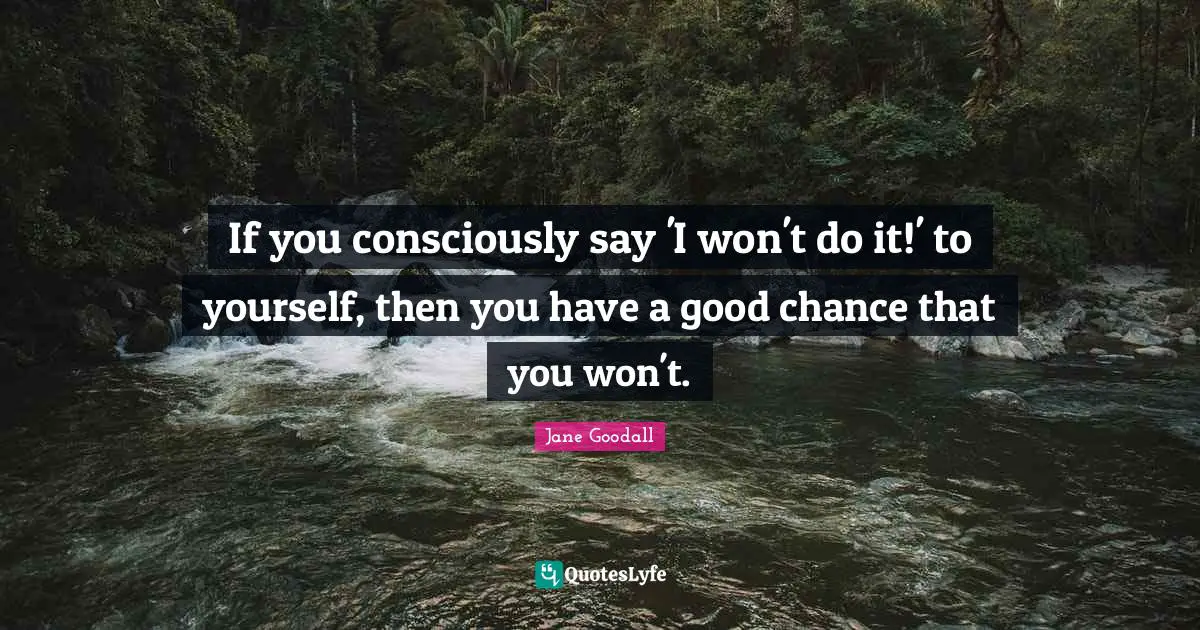 If you consciously say 'I won't do it!' to yourself, then you have a good chance that you won't.