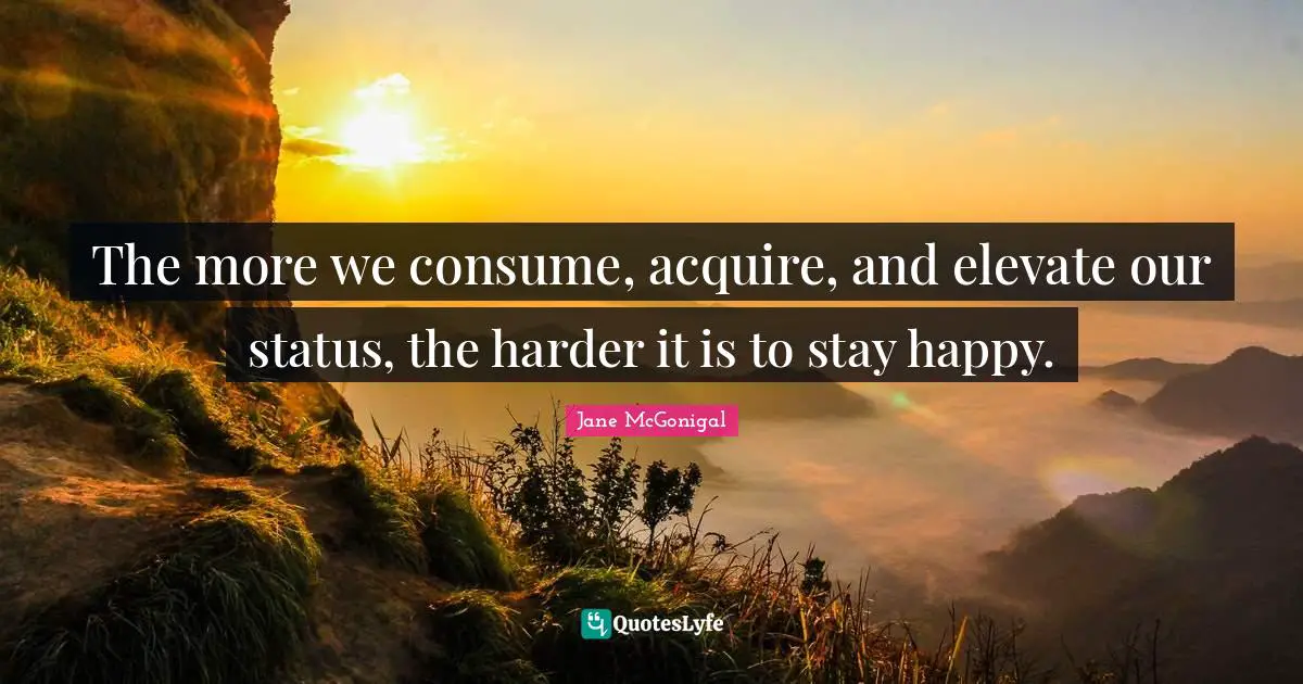 The more we consume, acquire, and elevate our status, the harder it is to stay happy.