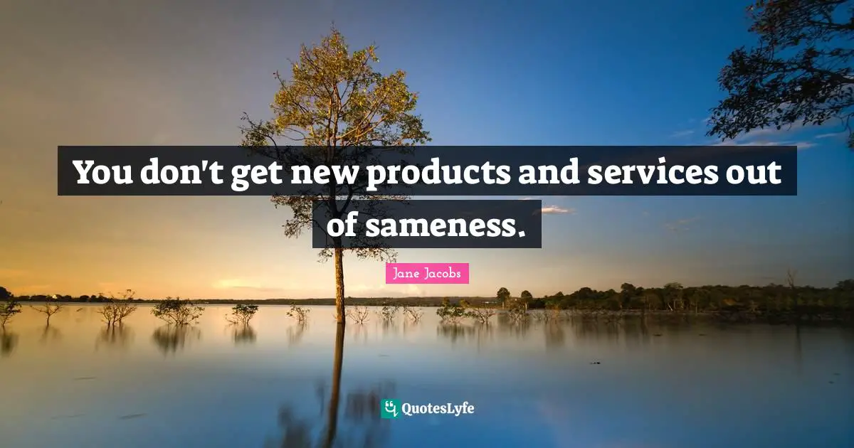 You don't get new products and services out of sameness.