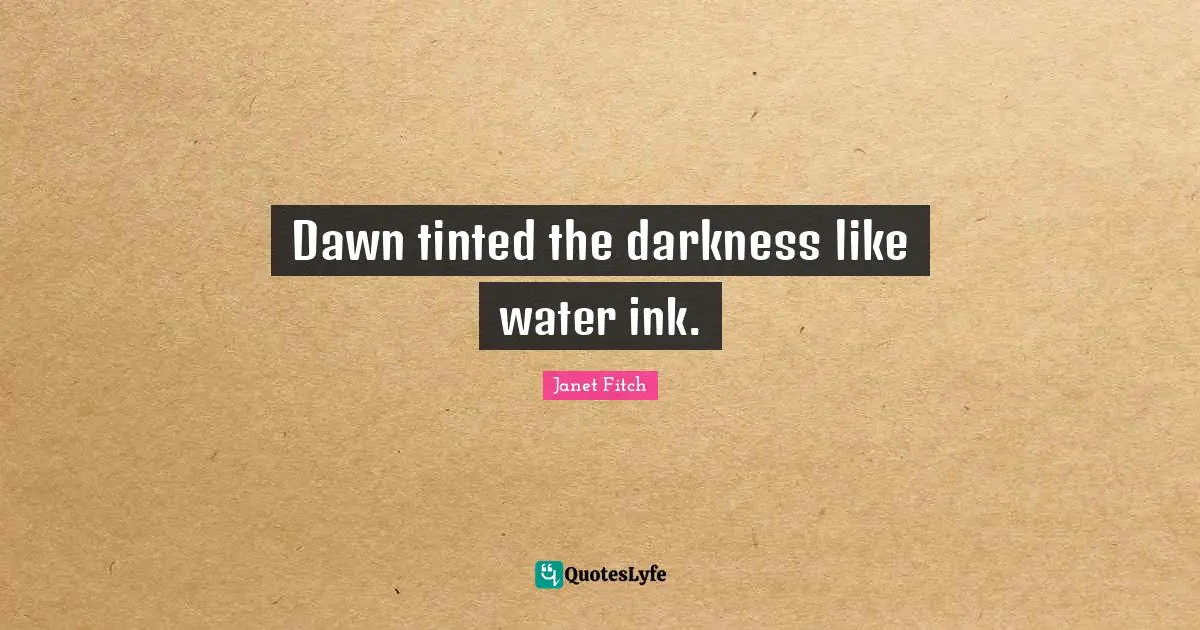 Dawn tinted the darkness like water ink.