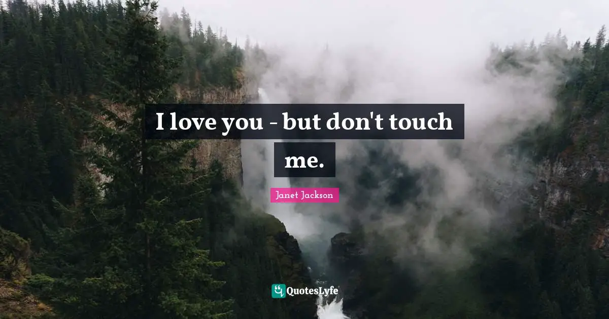 Janet Jackson Quotes: I love you - but don't touch me.
