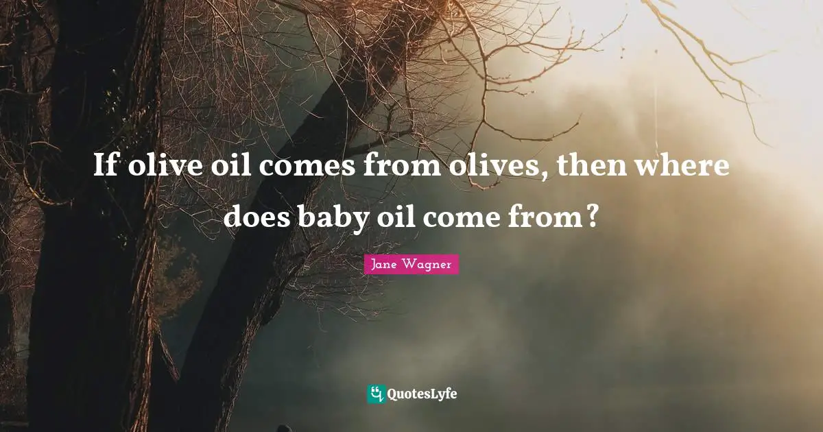 If olive oil comes from olives, then where does baby oil come from?