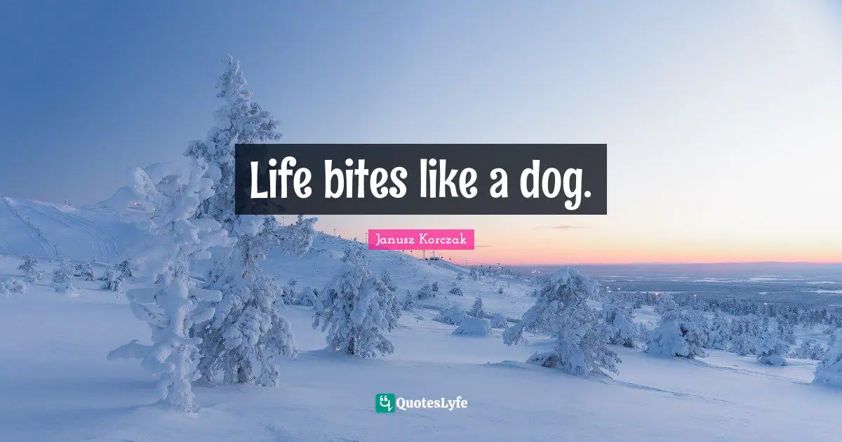 Life bites like a dog.