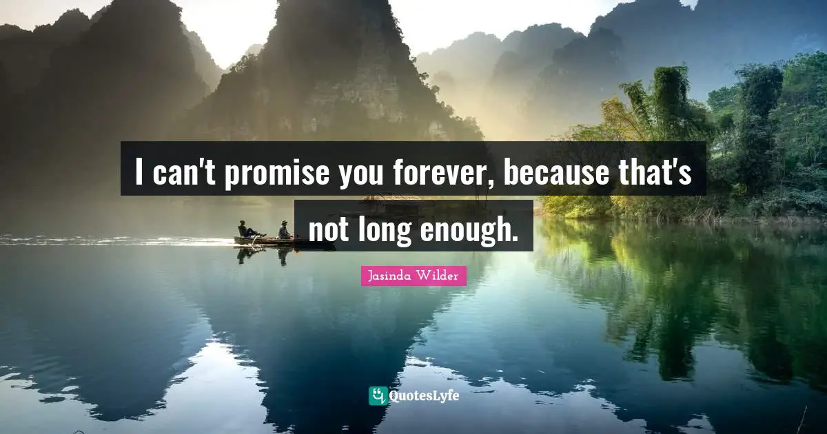 I can't promise you forever, because that's not long enough.