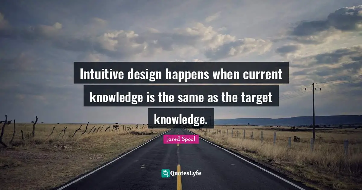 Intuitive design happens when current knowledge is the same as the target knowledge.