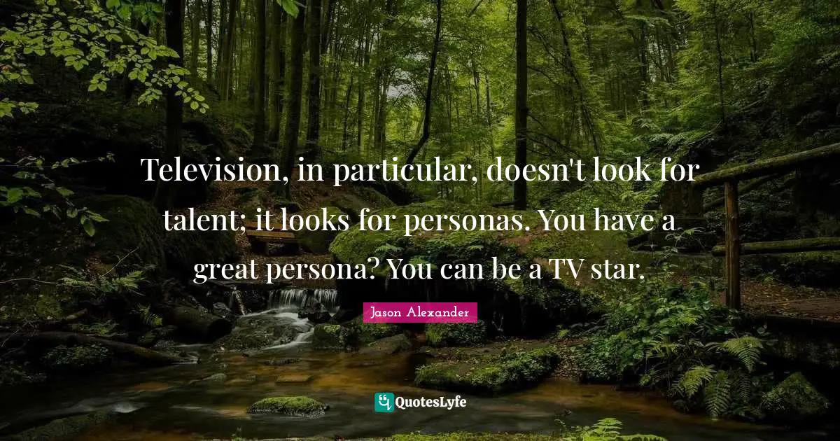 Persona Quotes: "Television, in particular, doesn't look for talent; it looks for personas. You have a great persona? You can be a TV star."