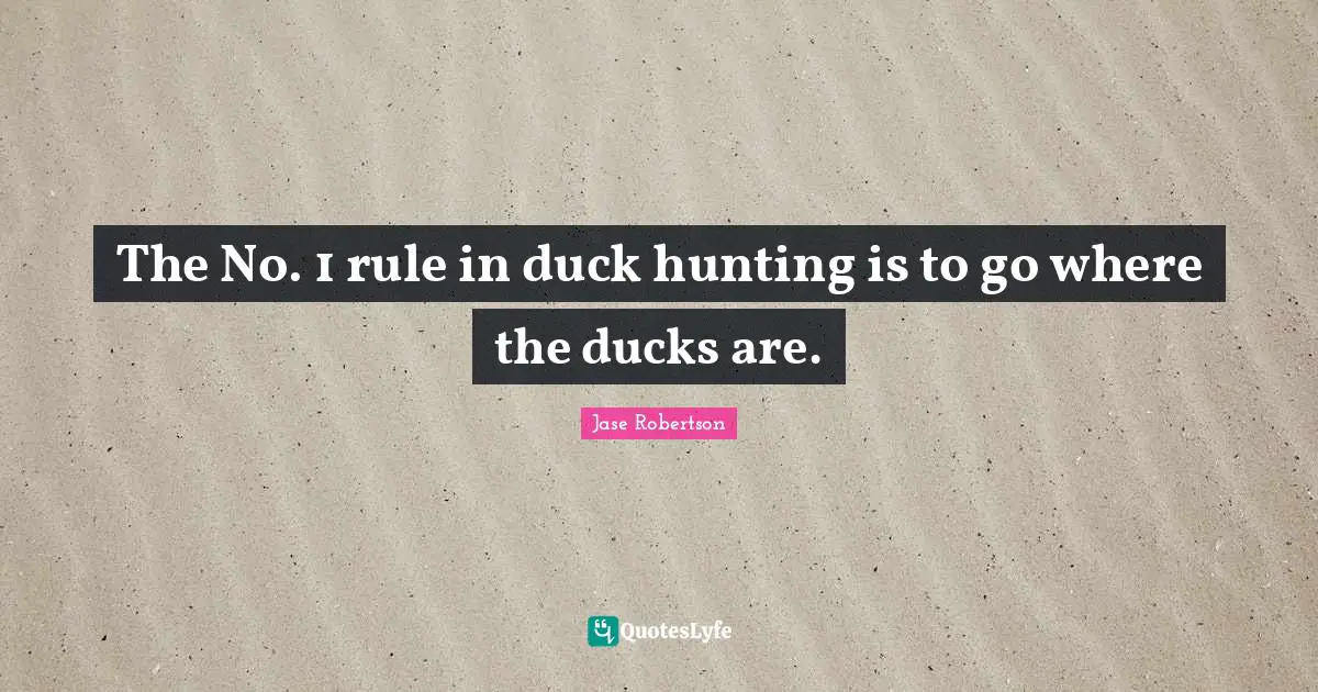 The No. 1 rule in duck hunting is to go where the ducks are.