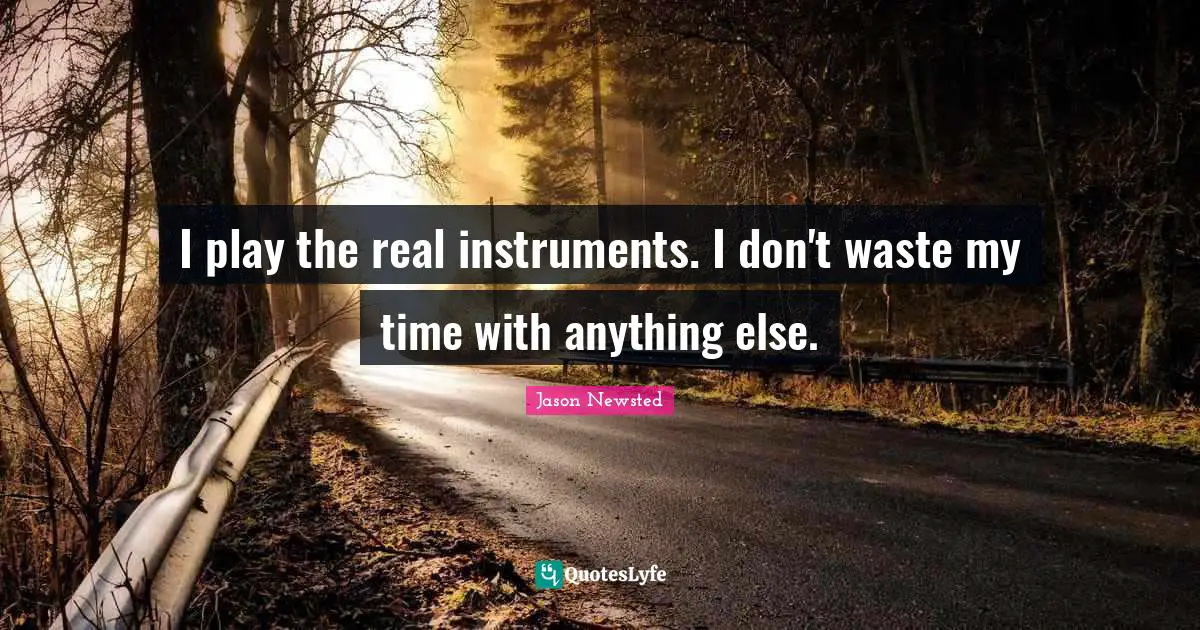 Jason Newsted Quotes: "I play the real instruments. I don't waste my time with anything else."