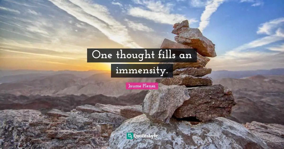 One thought fills an immensity.