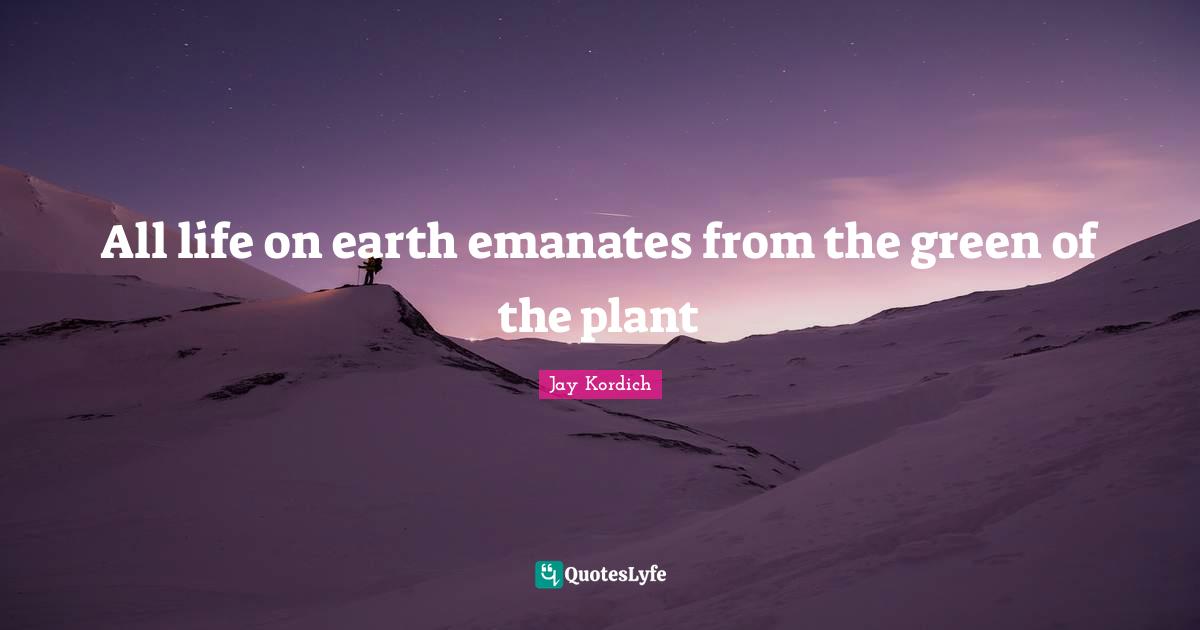 All life on earth emanates from the green of the plant