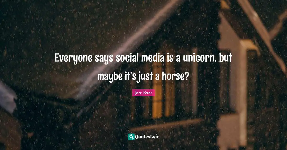 Everyone says social media is a unicorn, but maybe it’s just a horse?