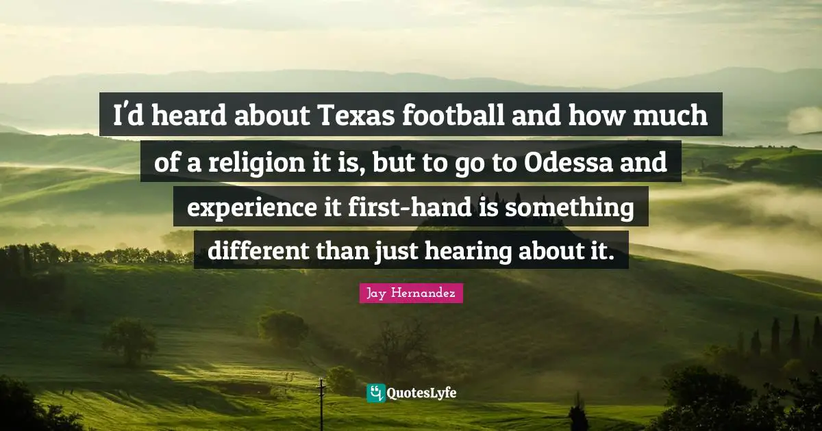 I'd heard about Texas football and how much of a religion it is, but to go to Odessa and experience it first-hand is something different than just hearing about it.