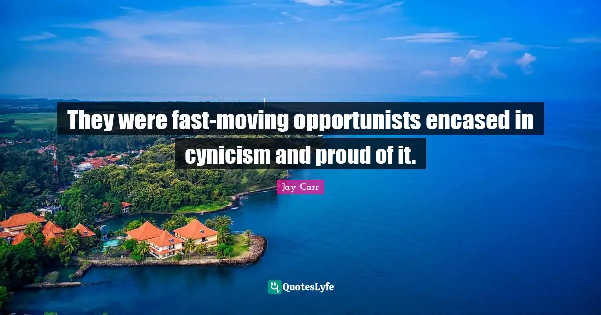 They were fast-moving opportunists encased in cynicism and proud of it.