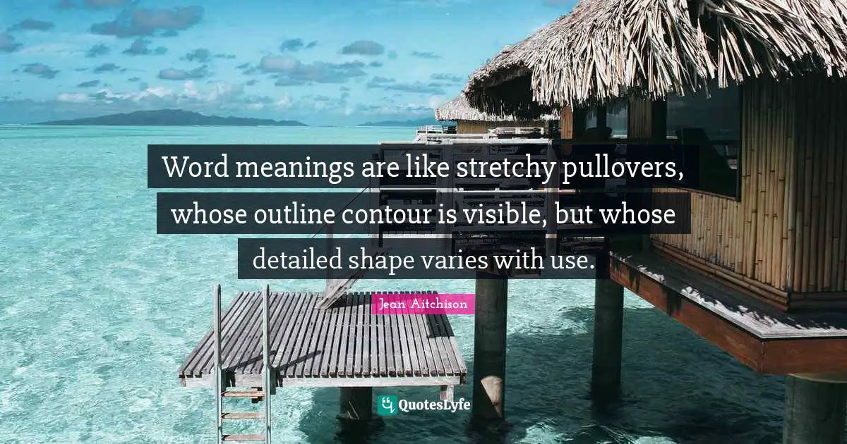 Word meanings are like stretchy pullovers, whose outline contour is visible, but whose detailed shape varies with use.