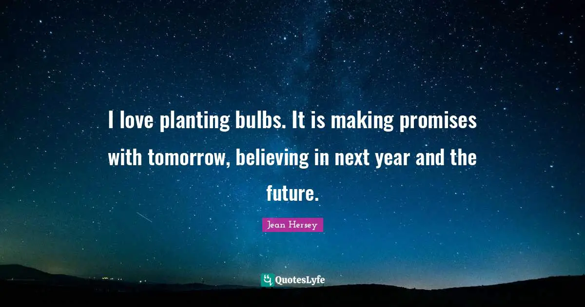 I love planting bulbs. It is making promises with tomorrow, believing in next year and the future.
