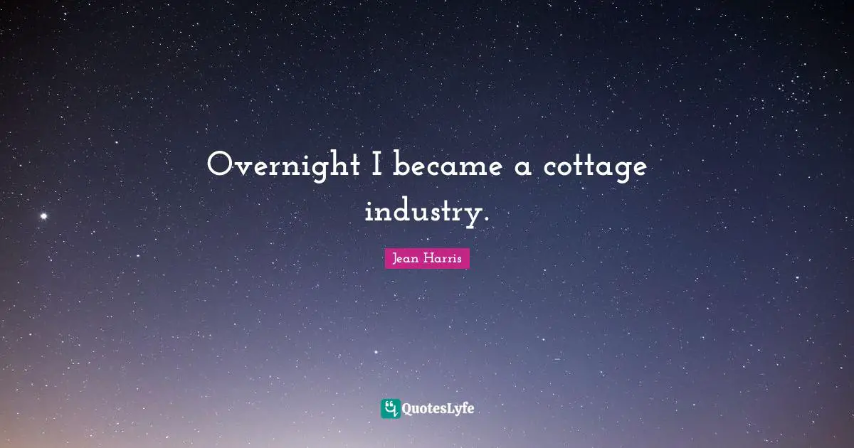 Overnight I became a cottage industry.