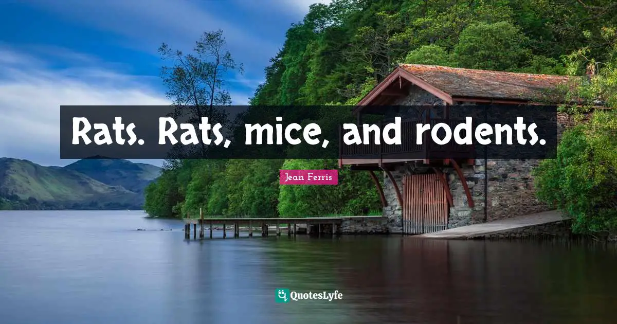 Jean Ferris Quotes: "Rats. Rats, mice, and rodents."
