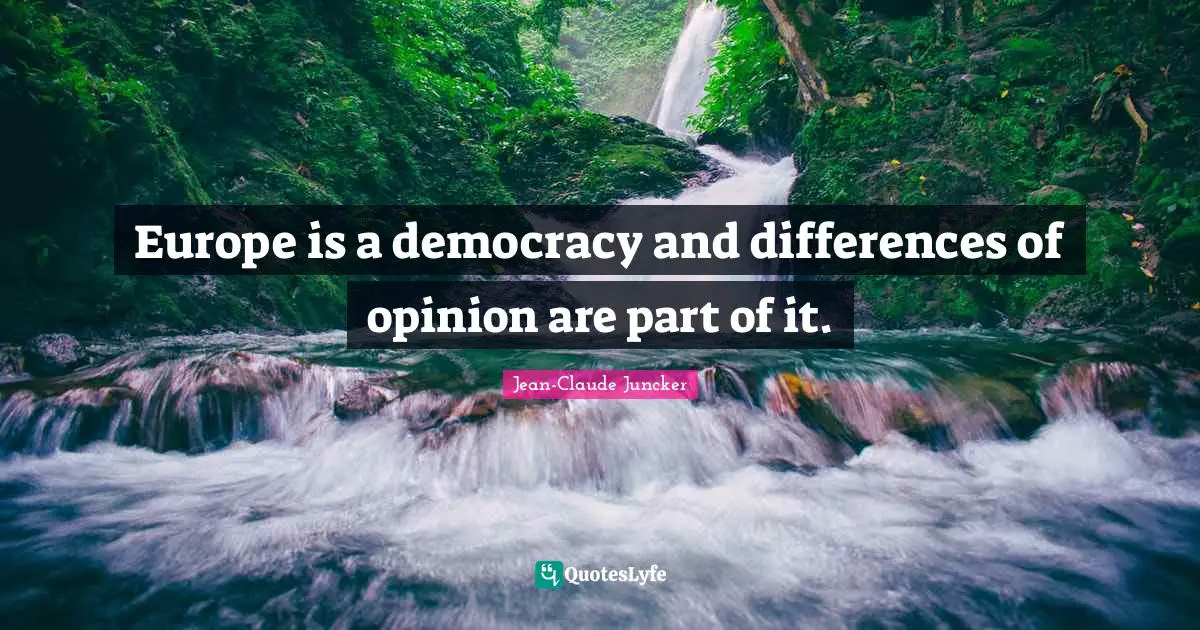 Europe is a democracy and differences of opinion are part of it.