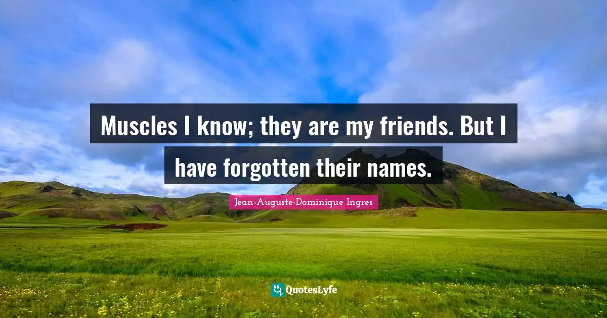 Muscles I know; they are my friends. But I have forgotten their names.