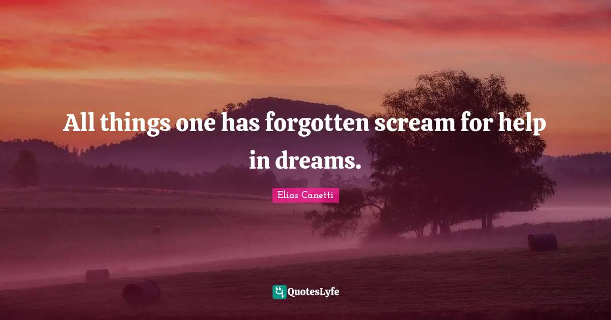 All things one has forgotten scream for help in dreams.