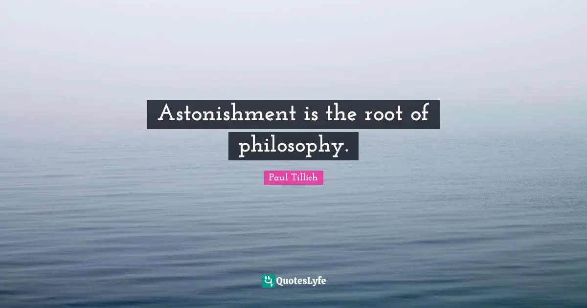 Astonishment is the root of philosophy.