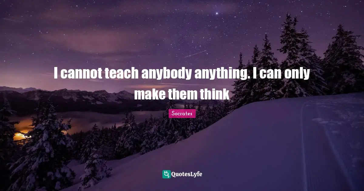 I cannot teach anybody anything. I can only make them think