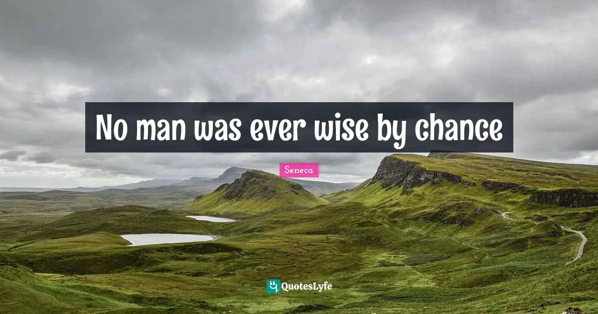 No man was ever wise by chance
