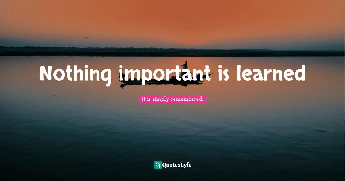 Nothing important is learned