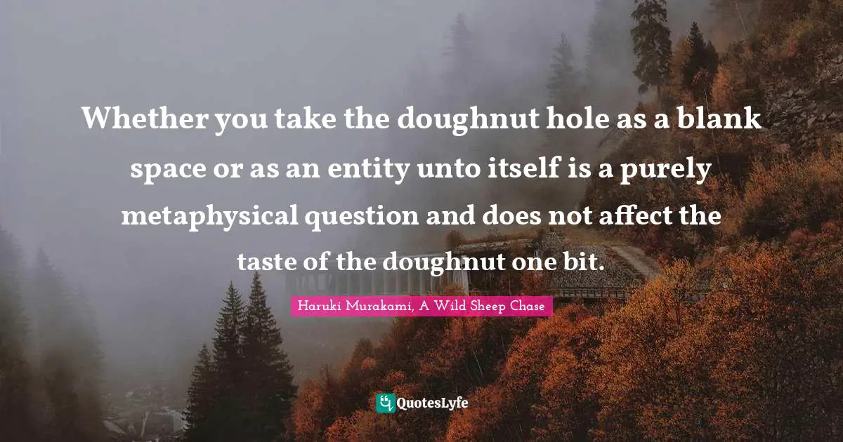 Whether you take the doughnut hole as a blank space or as an entity unto itself is a purely metaphysical question and does not affect the taste of the doughnut one bit.