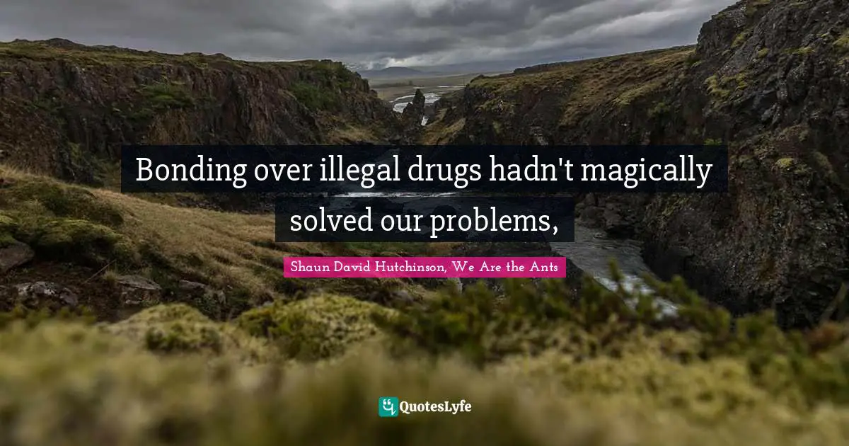 Bonding over illegal drugs hadn't magically solved our problems, 
