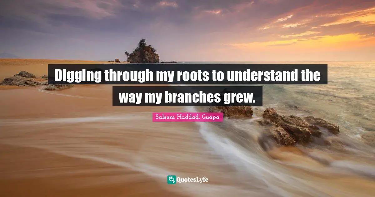 Digging through my roots to understand the way my branches grew.