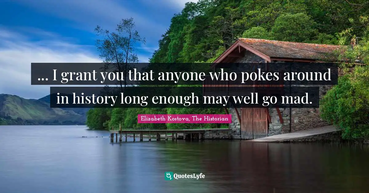 ... I grant you that anyone who pokes around in history long enough may well go mad.