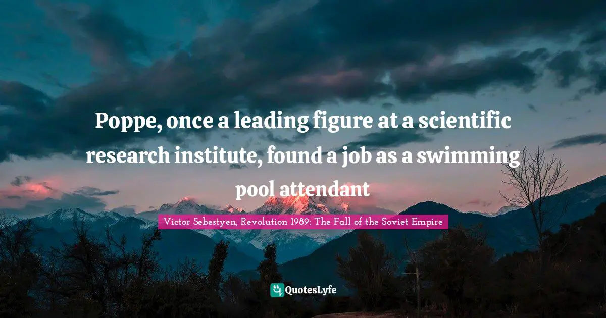 Poppe, once a leading figure at a scientific research institute, found a job as a swimming pool attendant